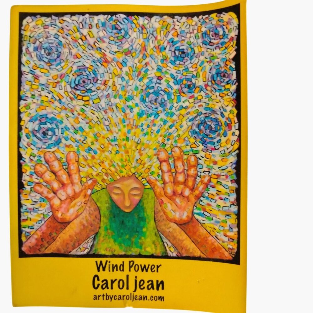 Wind Power Art Print Carol Jean 5x7 Colorful Abstract Design